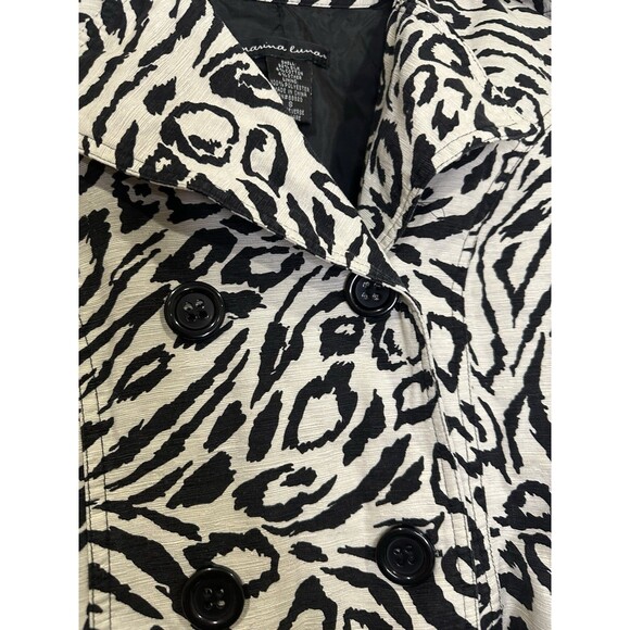 Marina Luna Womens Black And White Animal Print JacketSize S Trendy Casual - Picture 3 of 11